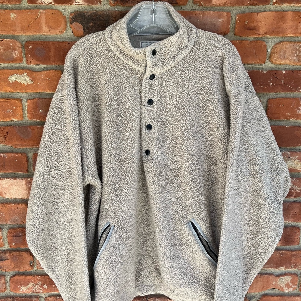 Cozy Beige Button-Up Men's Pullover Sweater